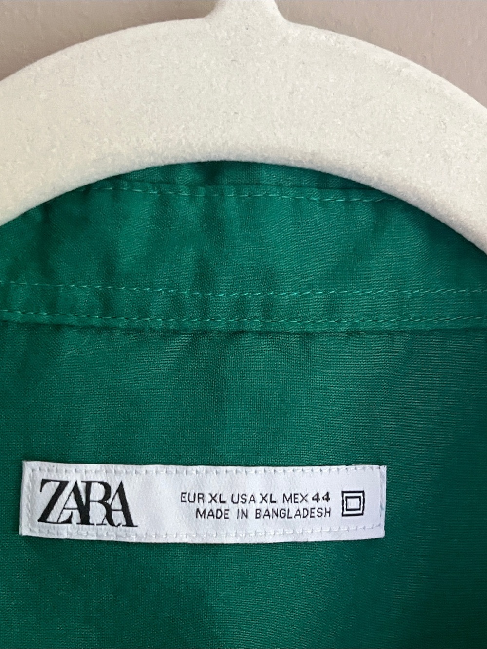 Zara men's button-down Kelly green Oxford cotton shirt size XL - Picture 4 of 11